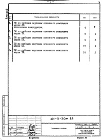 Состав альбома. Типовой проект 801-3-30м.84Альбом 3 Ведомости потребности материалов      