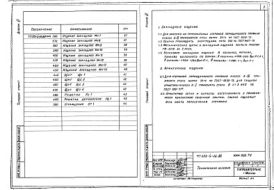 Состав альбома. Типовой проект 503-4-36.86Альбом 6 Строительные изделия