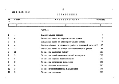 Состав альбома. Типовой проект 501-3-48.88Альбом 8 Сметы