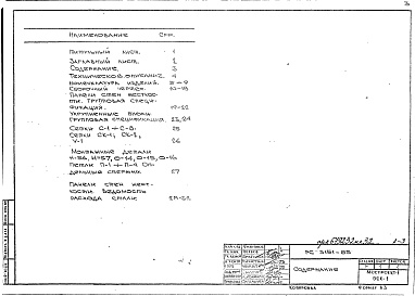 Состав фльбома. Шифр РС3151-85 ПанелиАльбом 1 Рабочие чертежи