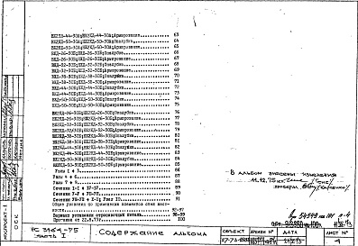 Состав фльбома. Шифр РС3164-75 СтеныАльбом 1 Опалубка. Армирование Часть 1