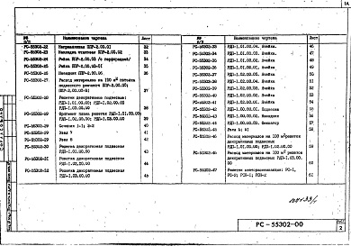 Состав фльбома. Шифр РС 55302Альбом 1 Рабочие чертежи