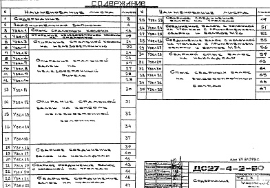 Состав альбома. Шифр ДС 27-4-2-90Альбом 2 Рабочие чертежи Часть 2