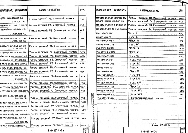 Состав фльбома. Шифр РМ-1974-04 УнифицированныеАльбом 1 Рабочие чертежи