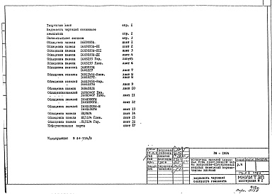 Состав фльбома. Шифр РМ 1884Альбом 1 Рабочие чертежи