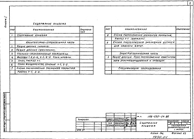 Состав фльбома. Типовой проект 198-235-14.86Альбом 1 Архитектурно-строительная и электротехническая часть