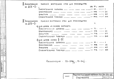 Состав фльбома. Шифр РМ-610-60 АрмированиеАльбом 1 Рабочие чертежи 