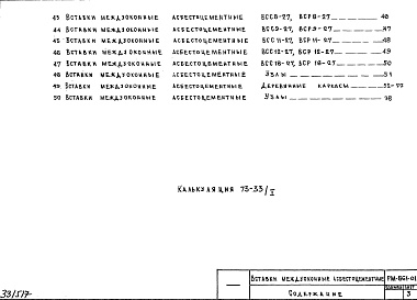 Состав фльбома. Шифр РМ-861-01 ВставкиАльбом 1 Рабочие чертежи 