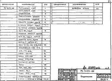 Состав фльбома. Шифр РС 3453-88Альбом 1 Рабочие чертежи 