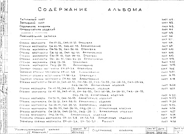 Состав фльбома. Шифр Сборные железобетонныеАльбом 8 Стенки жесткости (hэт.=3,3 м). Рабочие чертежи. Редакция 2.Шифр 65/12962