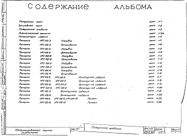 Состав фльбома. Шифр Сборные железобетонныеАльбом 10 Распорки сантехнические. Рабочие чертежи. Редакция 3. Шифр 65/13551