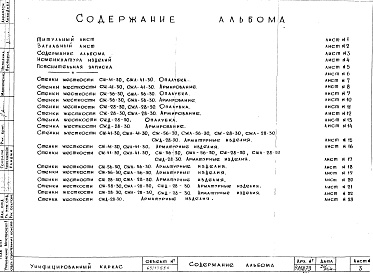 Состав фльбома. Шифр Сборные железобетонныеАльбом 25 Стенки жесткости (hэт.=3,0 м). Рабочие чертежи. Шифр 65/13551