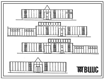 Фасады Типовой проект XIV-3 Пекарня мощностью 2,4 тн./12 час , пристроенная к универсамам