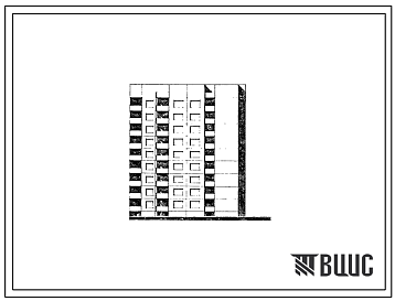 Фасады Типовой проект 90-061.85 9-этажная торцевая блок-секция на 36 квартир 2Б.2Б.3Б.3Б (левая). Для строительства во 2В климатическом подрайоне Белорусской ССР.
