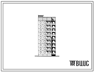 Фасады Типовой проект 94-0116.84 9-этажный 18-квартирный блок-элемент, правый Б 1п. 2Б-3Б /для строительства в г. Херсоне/