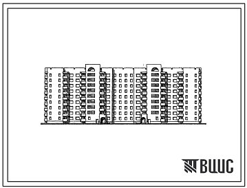 Фасады Типовой проект 114-85-58.87 9-этажный 160-квартирный молодежный кооперативный жилой дом