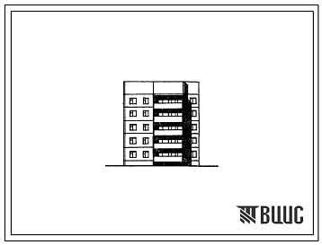 Фасады Типовой проект 75-05/1.2 Блок-секция 5-этажная 15 квартирная торцевая левая 1Б-2Б-4А