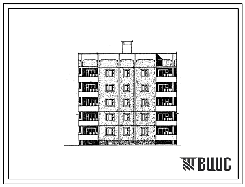 Фасады Типовой проект 210-047.13.87 5-этажная блок-секция 1-2-3 на 15 квартир рядовая (для строительства в Нижневартовском районе Тюменской области)