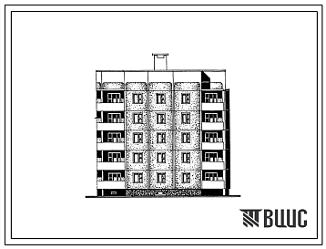 Фасады Типовой проект 210-046.13.87 5-этажная блок-секция 1-2-3 на 15 квартир торцевая правая (для строительства в Нижневартовском районе Тюменской области)