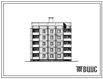 Фасады Типовой проект 210-045.13.87 5-этажная блок-секция 1-2-3 на 15 квартир торцевая левая (для строительства в Нижневартовском районе Тюменской области)