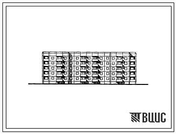Фасады Типовой проект 111-94-123.85 Пятиэтажный трехсекционный дом на 40 квартир