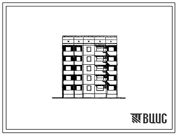 Фасады Типовой проект 94-05/1.2 Блок-секция рядовая правая 5-этажная 15-квартирная 1Б-2Б-3Б