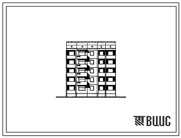 Фасады Типовой проект 94-04/1.2 Блок-секция рядовая левая 5-этажная 15-квартирная 1Б-2Б-3Б