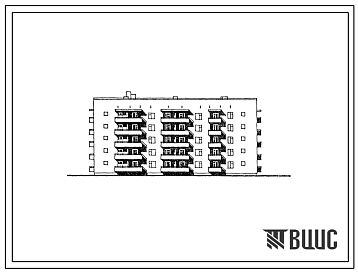 Фасады Типовой проект 67-047с.13.87 5-этажная блок-секция для малосемейных торцовая 1, 1, 1, 2-2, 1, 1, 1 на 40 квартир для строительства на сейсмических территориях УССР