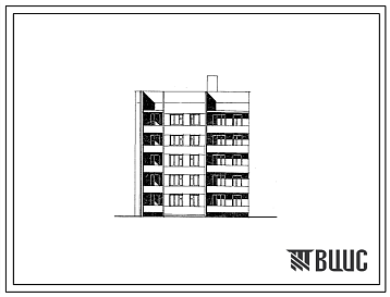 Фасады Типовой проект 88-021/1.2 5-этажная торцевая левая блок-секция 1Б-2Б-3Б на 15 квартир. Для строительства во 2В климатическом подрайоне Белорусской ССР.