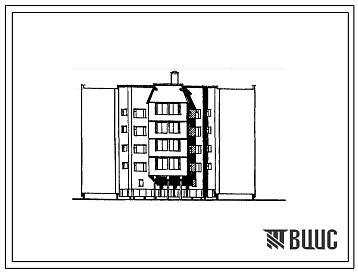 Фасады Типовой проект 68-023м.86 Пятиэтажная блок-секция поворотная с внешним углом на 16 квартир
