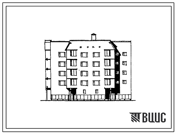 Фасады Типовой проект 68-024м.86 Пятиэтажная блок-секция угловая левая на 20 квартир