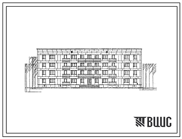 Фасады Типовой проект 163-24-149.83 Четырехэтажное общежитие на 98 человек
