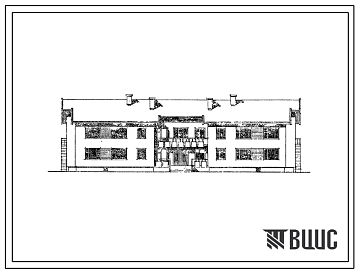 Фасады Типовой проект 164-24-164.83 Двухэтажное общежитие на 52 человека для рабочих и служащих