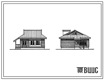 Фасады Типовой проект 184-24-231.13.87 1-этажный 1-квартирный жилой дом с 1-комнатной квартирой (для строительства в северно-центральных районах Украинской ССР)