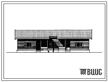 Фасады Типовой проект 184-24-298.13.88 Двухквартирный одноэтажный жилой дом с 1 и 2-комнатными квартирами (для индивидуальных застройщиков южных районов УССР)
