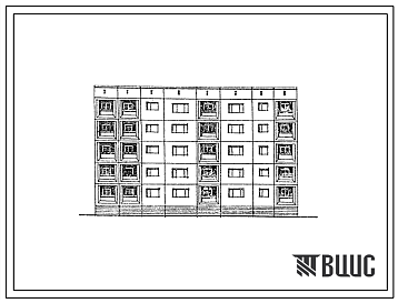 Фасады Типовой проект 97-0197с.84 Блок-секция 5-этажная 20-квартирная торцевая угловая левая 1Б.2Б.3Б.5Б