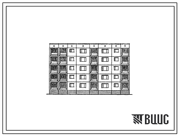 Фасады Типовой проект 97-0172с.83 Блок-секция 5-этажная 20-квартирная торцевая-угловая левая 1Б.2Б.3Б.5Б
