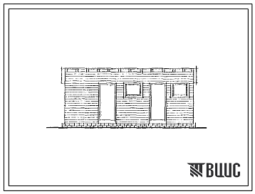Фасады Типовой проект 196-000-459.86 Хозяйственный блок (помещения для содержания скота и птицы и хранения хозяйственного инвентаря, душ и уборная). Общая площадь 15,0 м2 (СТЕНЫ ДЕРЕВЯННЫЕ КАРКАСНЫЕ, Хозяйственные строения)