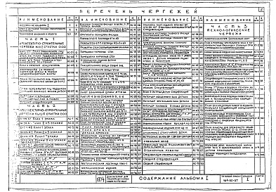 Состав альбома. Типовой проект 164-80-57Альбом 1 Часть 01 Архитектурно-строительные чертежи ниже отм.0.000. Часть  2 Архитектурно-строительные чертежи выше отм.0.000. Часть 3 Технологические чертежи 