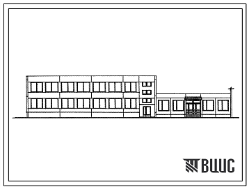 Фасады Типовой проект 271-28-125(75)-8 Двухэтажный блок обслуживания с входным вестибюлем общежитий для рабочих и служащих на 600 – 800 мест. Здание двухэтажное  в конструкциях серии 125 (75). Стены из однослойных легкобетонных панелей.
