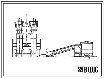 Фасады Типовой проект 409-22-26.87 Известковый цех с двумя шахтными печами производительностью по 100 т в сутки каждая, работающими на природном газе