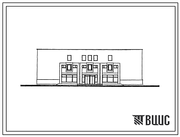 Фасады Типовой проект 274-30-124м.86 Торговый центр поселка (стены кирпичные). Тип 3
