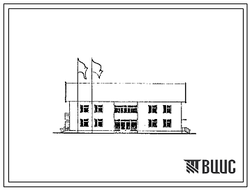 Фасады Типовой проект 264-20-56 Административное здание на 15 рабочих мест (симметричное решение)