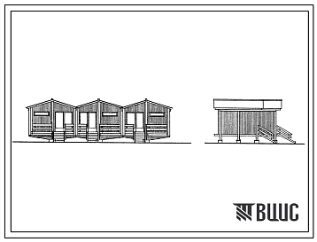 Фасады Типовой проект 246-9-22 Летний 3-х комнатный домик для учреждений отдыха на 6 человек