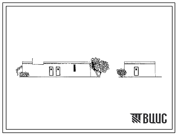 Фасады Типовой проект 224-9-33 Хозяйственный сарай с овощехранилищем станций юных натуралистов на 220 и 140 мест. Стены из кирпича.