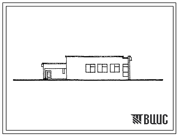 Фасады Типовой проект 224-9-176 Учебно-производственная мастерская для сельских средних общеобразовательных школ. Здание одноэтажное. Стены из кирпича.