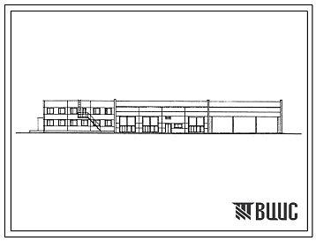 Фасады Типовой проект 416-7-258.87 Блок производственных зданий базы эксплуатационного участка оросительной системы с площадью используемых земель до 15 тыс. га (конструкции каркасно-панельные)