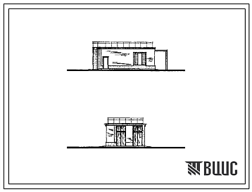 Фасады Типовой проект 902-1-109.87 Канализационная насосная станция производительностью 75–200 м3/ч, напором 30–33 м с незасоряющимися насосами (марки СДС 80/32) при глубине заложения подводящего коллектора 5,5 м (сборно-монолитный вариант)