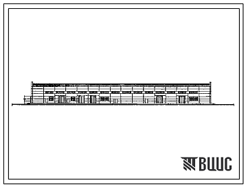 Фасады Типовой проект 503-4-70.13.91 Производственный корпус автотранспортного предприятия на 100 грузовых автомобилей с частично закрытой стоянкой (для строительства в Западно-Сибирской зоне )