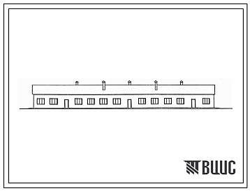 Фасады Типовой проект 801-4-203.13.89  Телятник на 240 голов (для молочно-товарных ферм на 400 коров). Для Северо-Кавказской зоны. Содержание от 15 дней до 6 месяцев - в групповых клетках с логовом. Раздача кормов – мобильная. Удаление навоза – транспортерами. Р